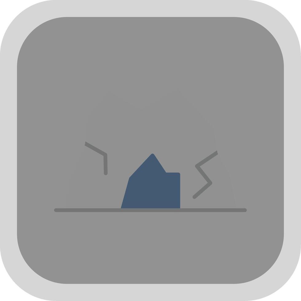 Cave Flat Round Corner Icon vector