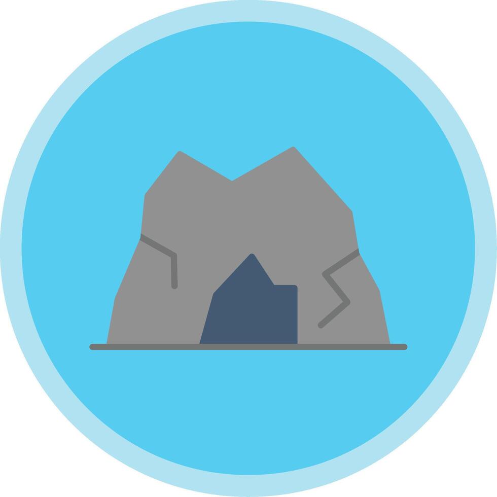 Cave Flat Multi Circle Icon vector