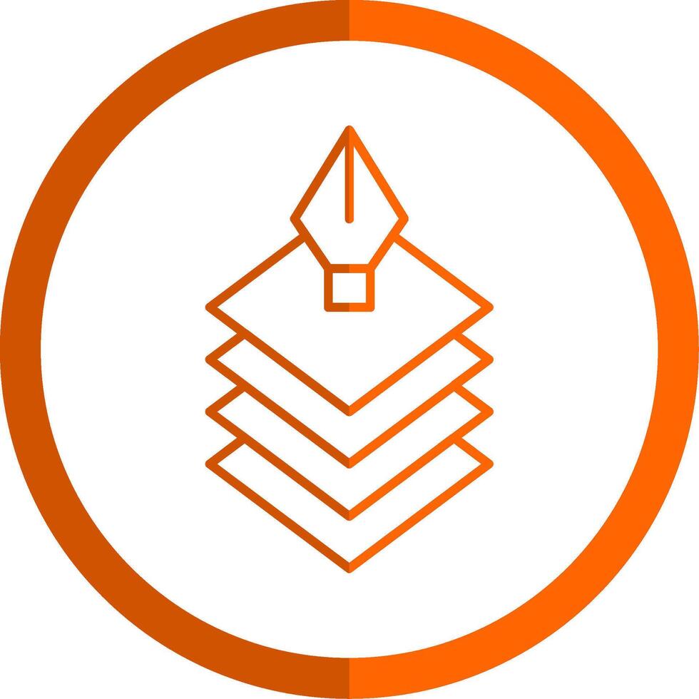 Layers Line Orange Circle Icon vector