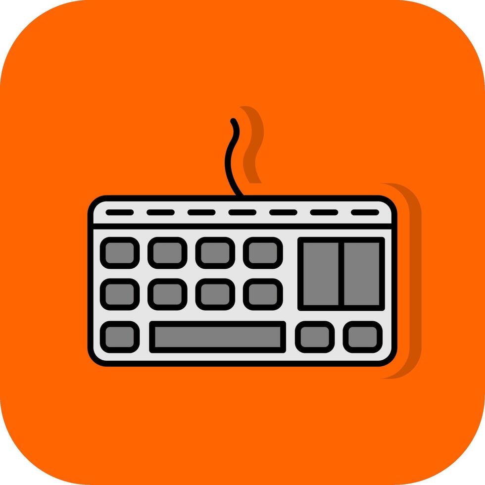 keyboard Filled Orange background Icon vector