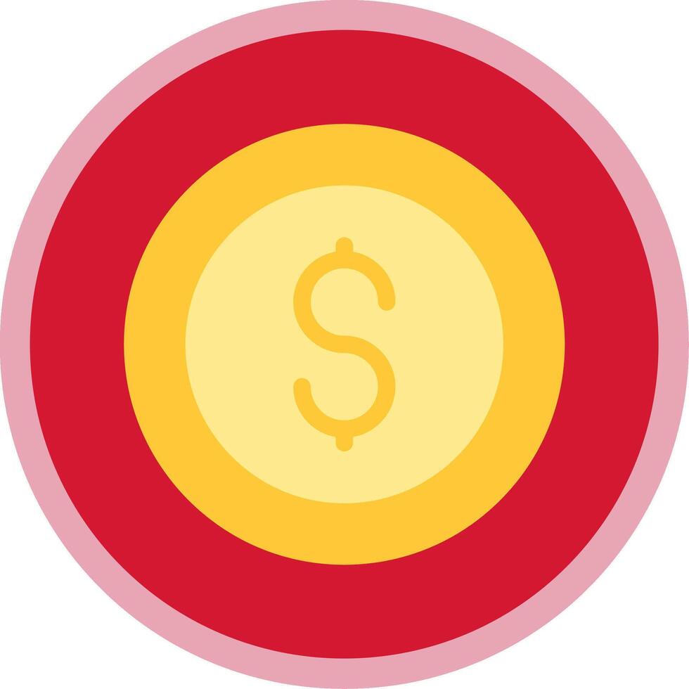 Coin Flat Multi Circle Icon vector