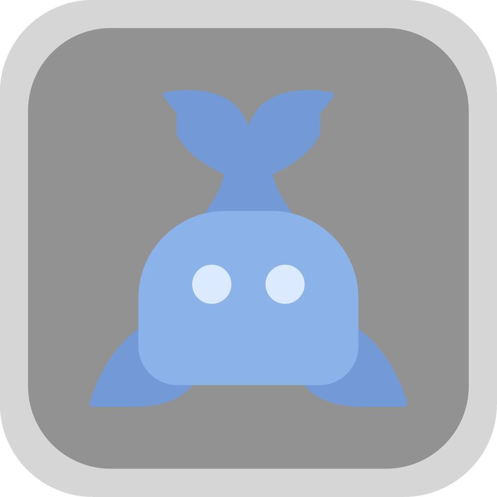 Whale Flat Round Corner Icon vector