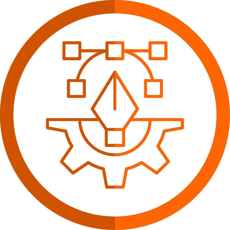 Creative Process Line Orange Circle Icon vector
