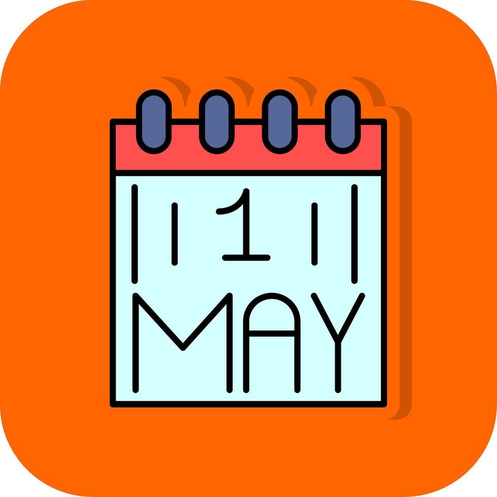 Calendar Filled Orange background Icon vector