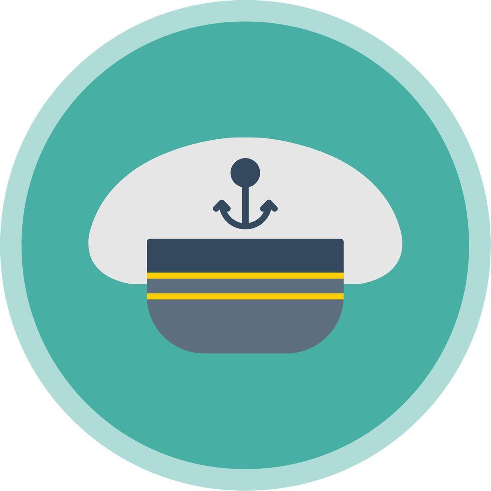 Captain Hat Flat Multi Circle Icon vector