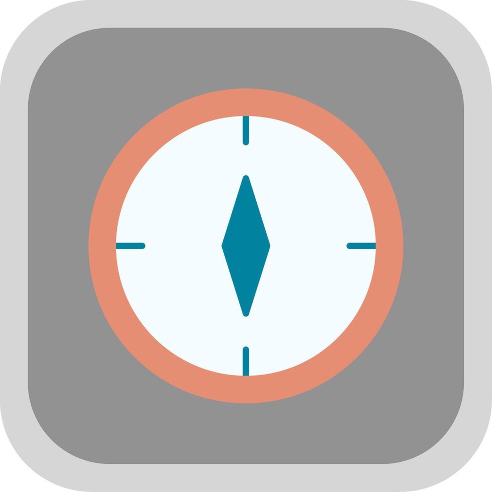 Compass Flat Round Corner Icon vector