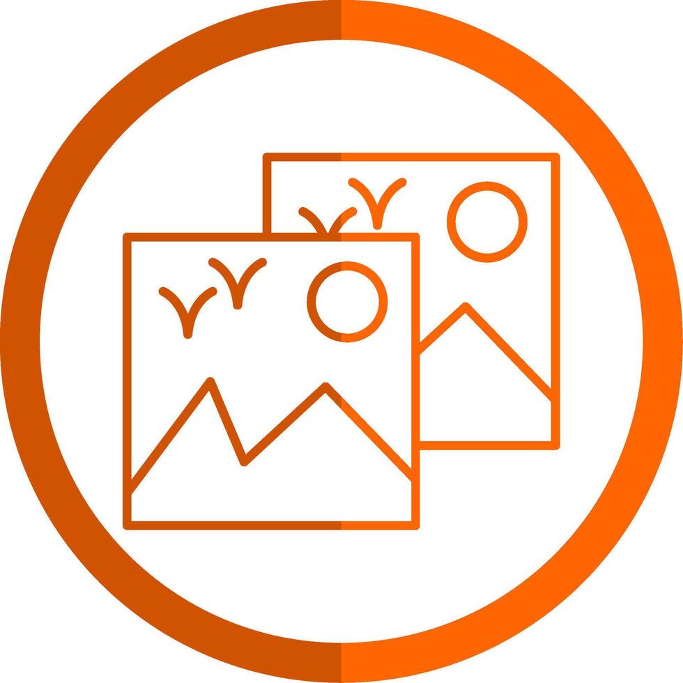 Images Line Orange Circle Icon vector
