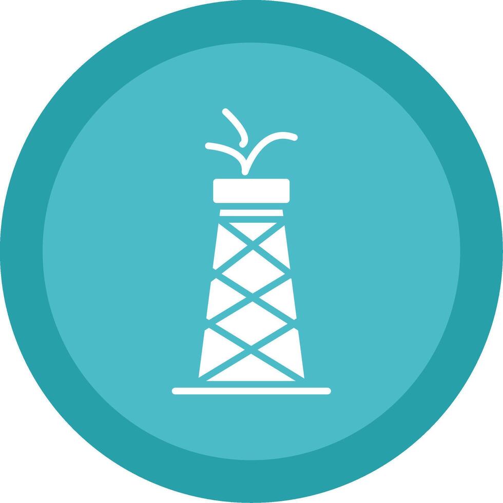 Oil Tower Glyph Multi Circle Icon vector