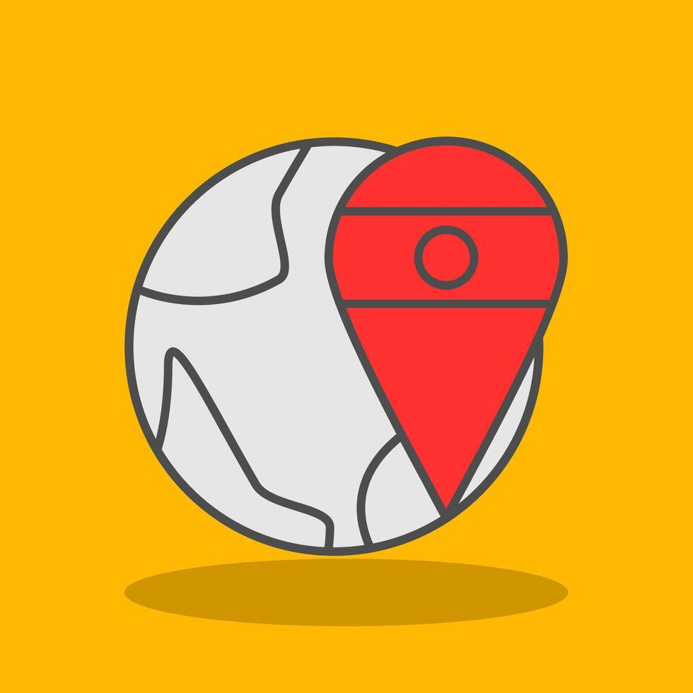 Location Filled Shadow Icon vector