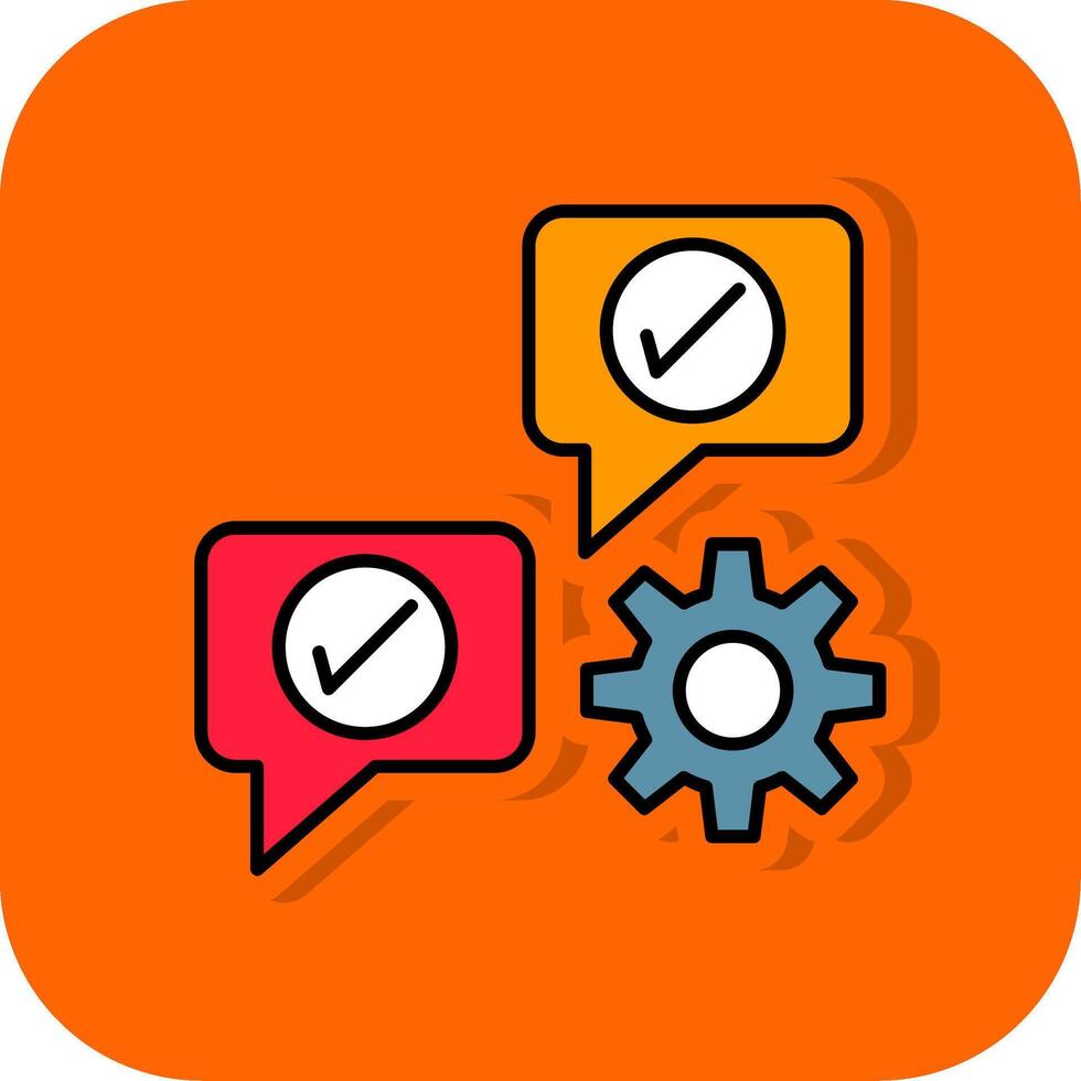 Communicate Filled Orange background Icon vector