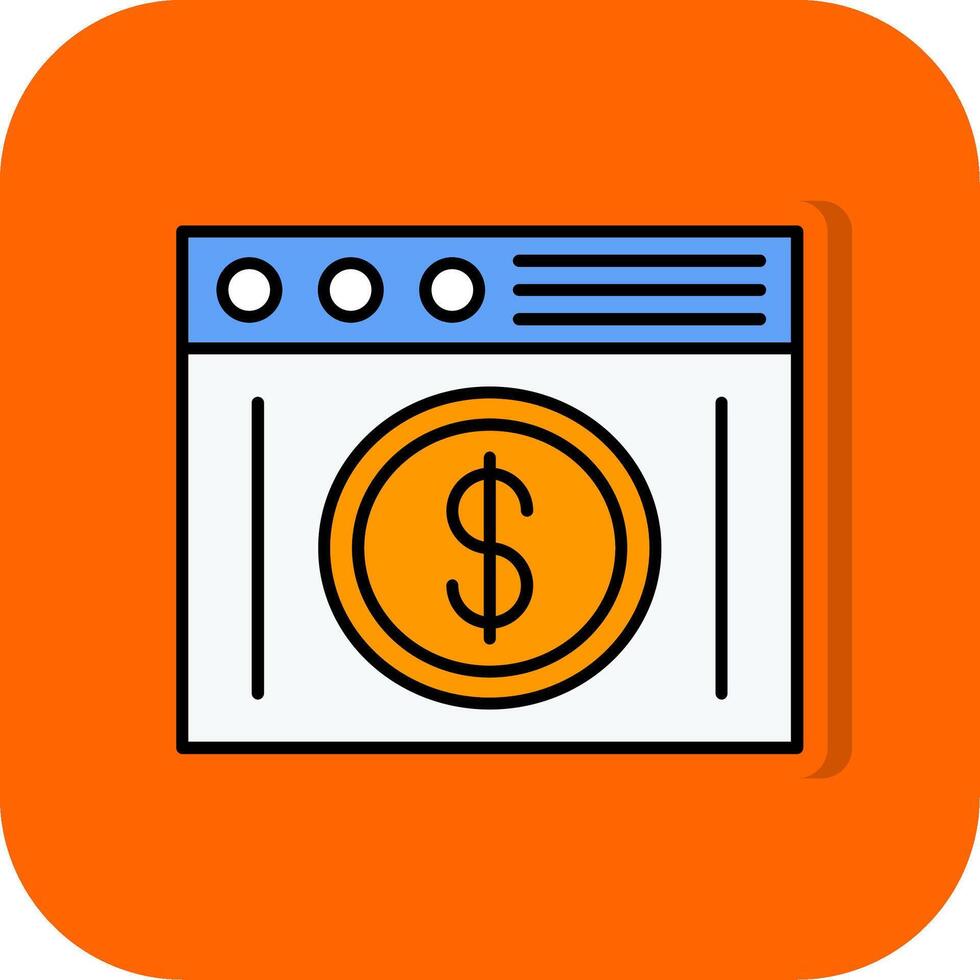 Budget Filled Orange background Icon vector