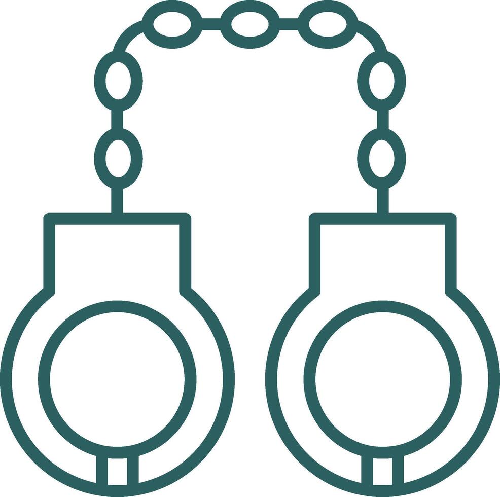 Handcuffs Line Gradient Round Corner Icon vector