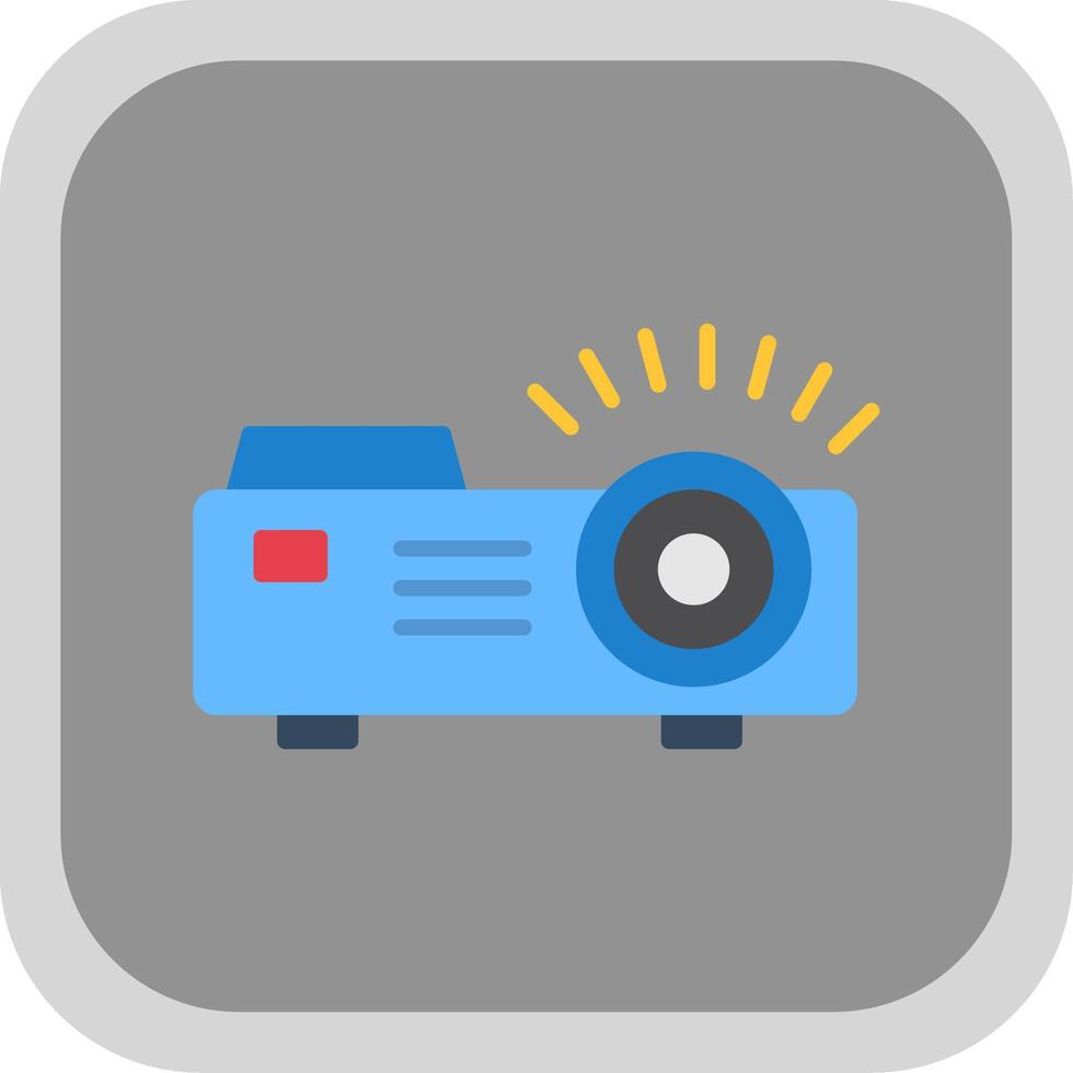 Projector Flat Round Corner Icon vector