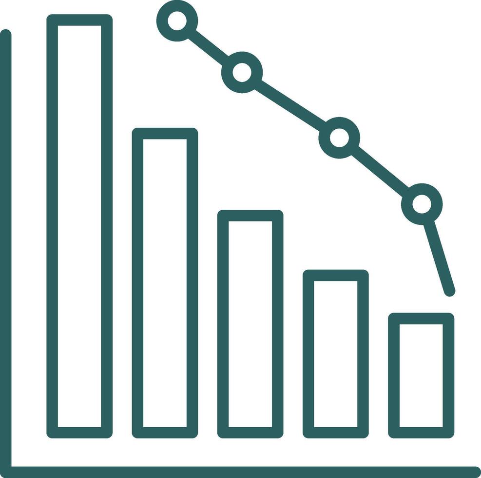 Decrease Line Gradient Round Corner Icon vector