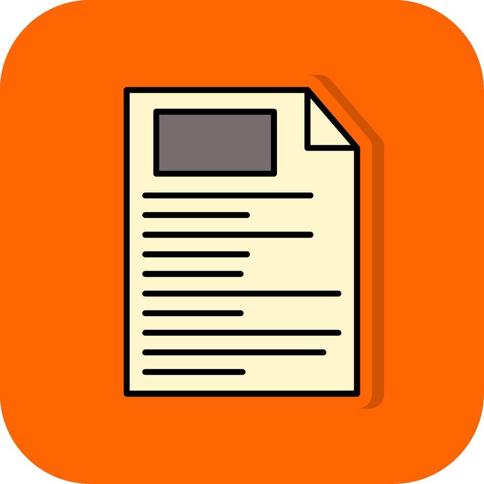 File Filled Orange background Icon vector