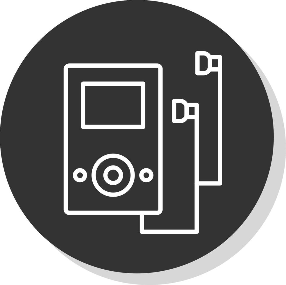 Music Player Line Grey Circle Icon vector