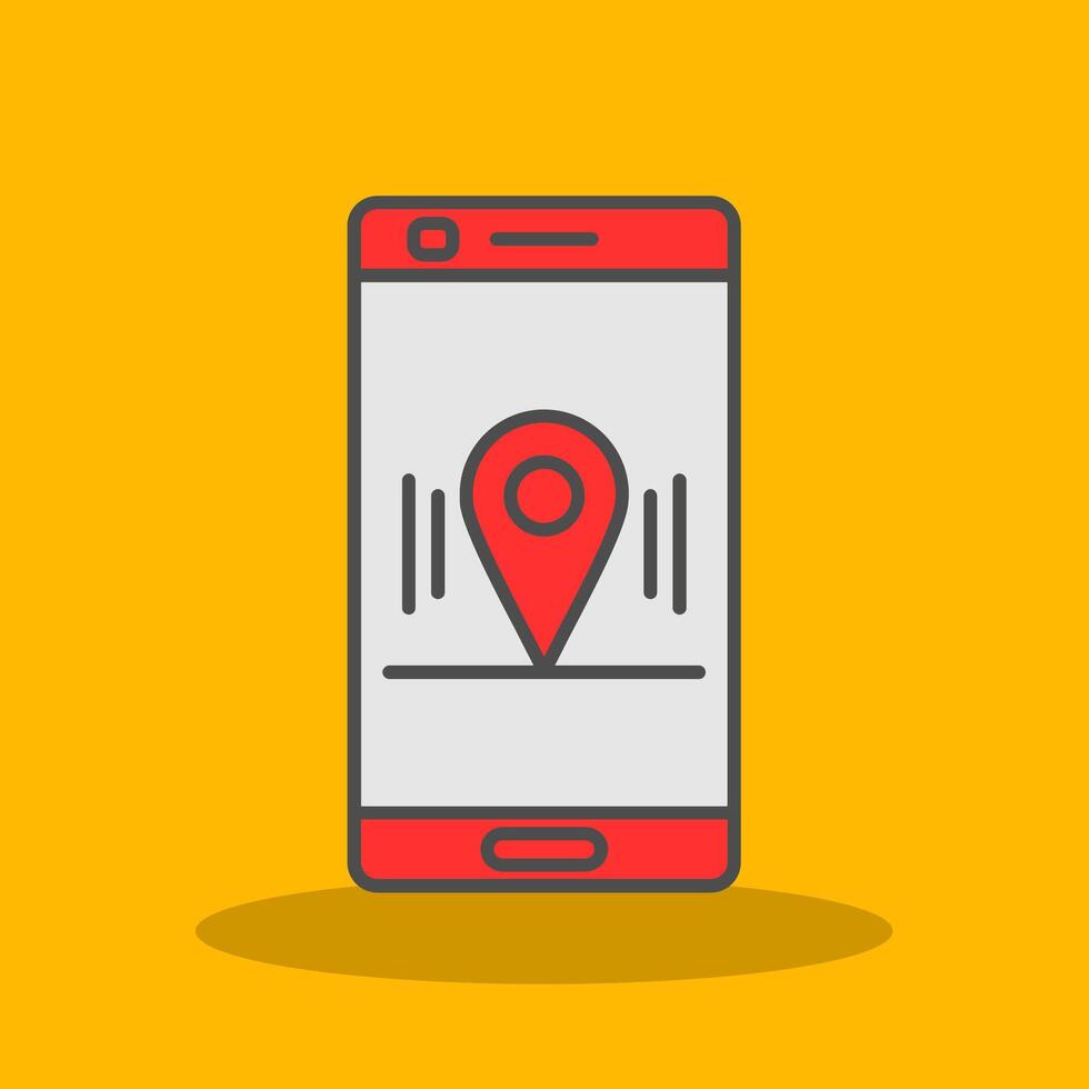 Location Filled Shadow Icon vector