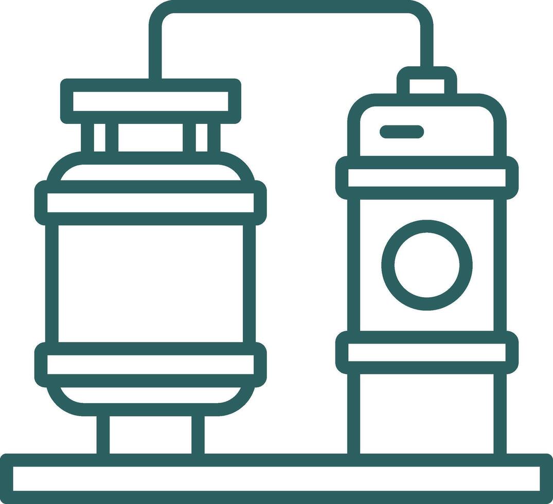 Processing Plant Line Gradient Round Corner Icon vector