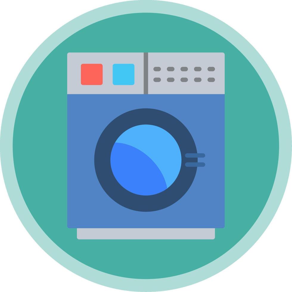 Washing Machine Flat Multi Circle Icon vector