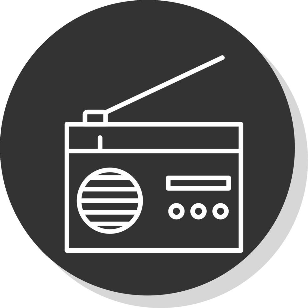 Radio Line Grey Circle Icon vector