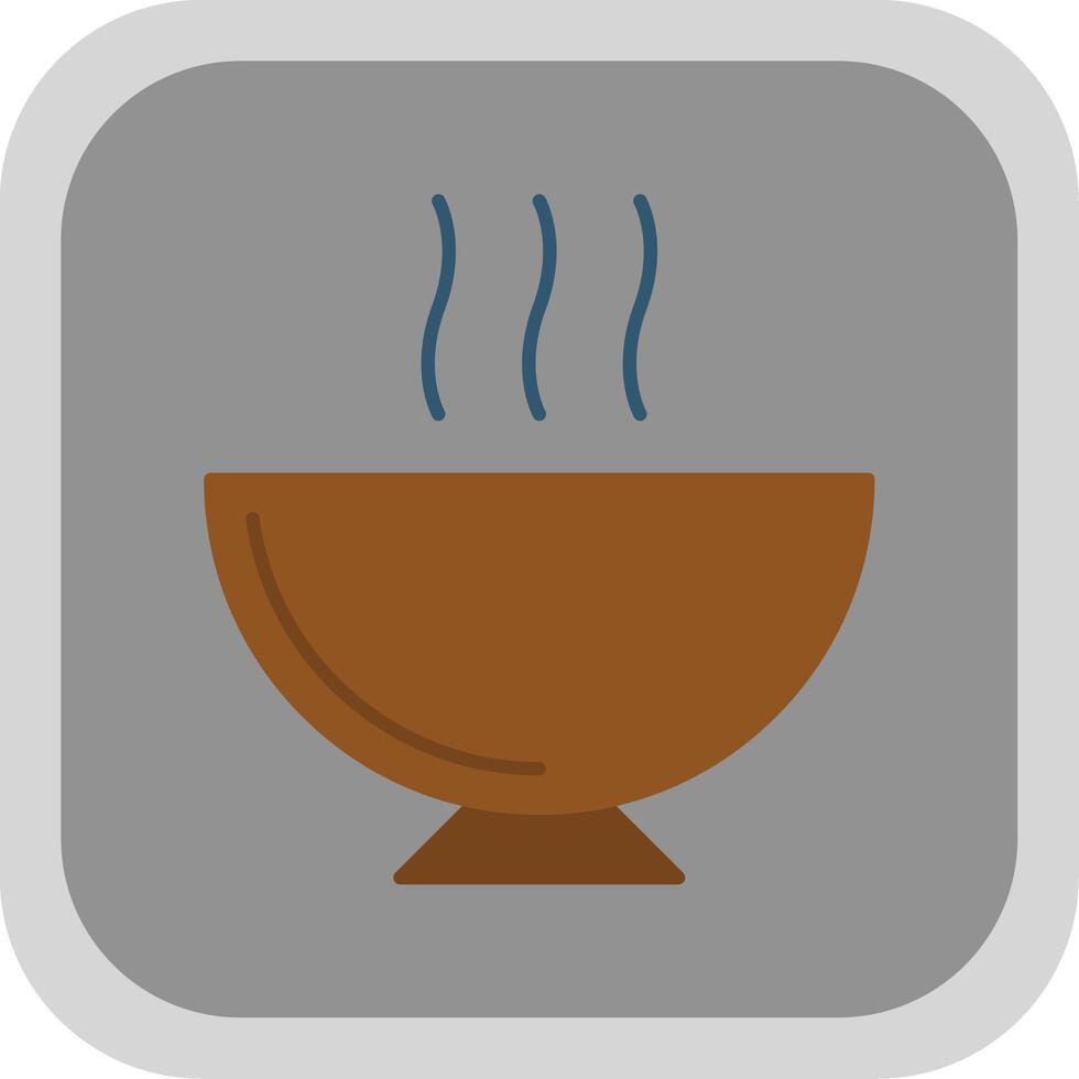 Soup Flat Round Corner Icon vector
