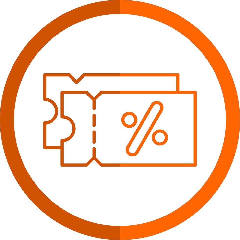 Discount Line Orange Circle Icon vector