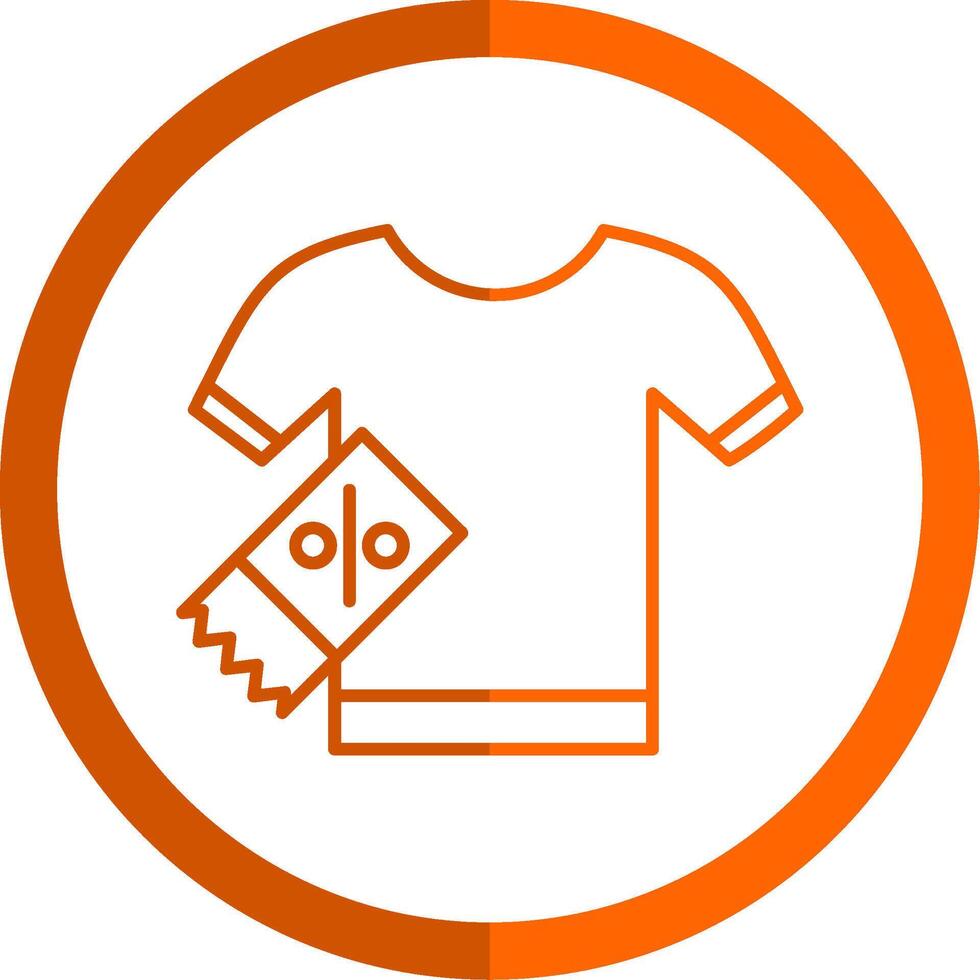 Shirt Line Orange Circle Icon vector