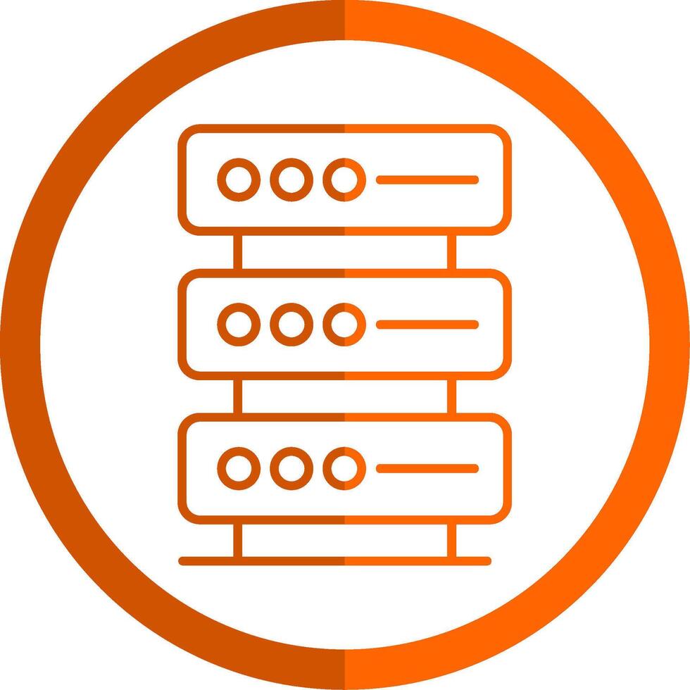 Database Line Orange Circle Icon vector