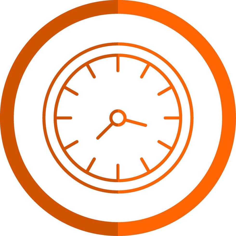 Clock Line Orange Circle Icon vector