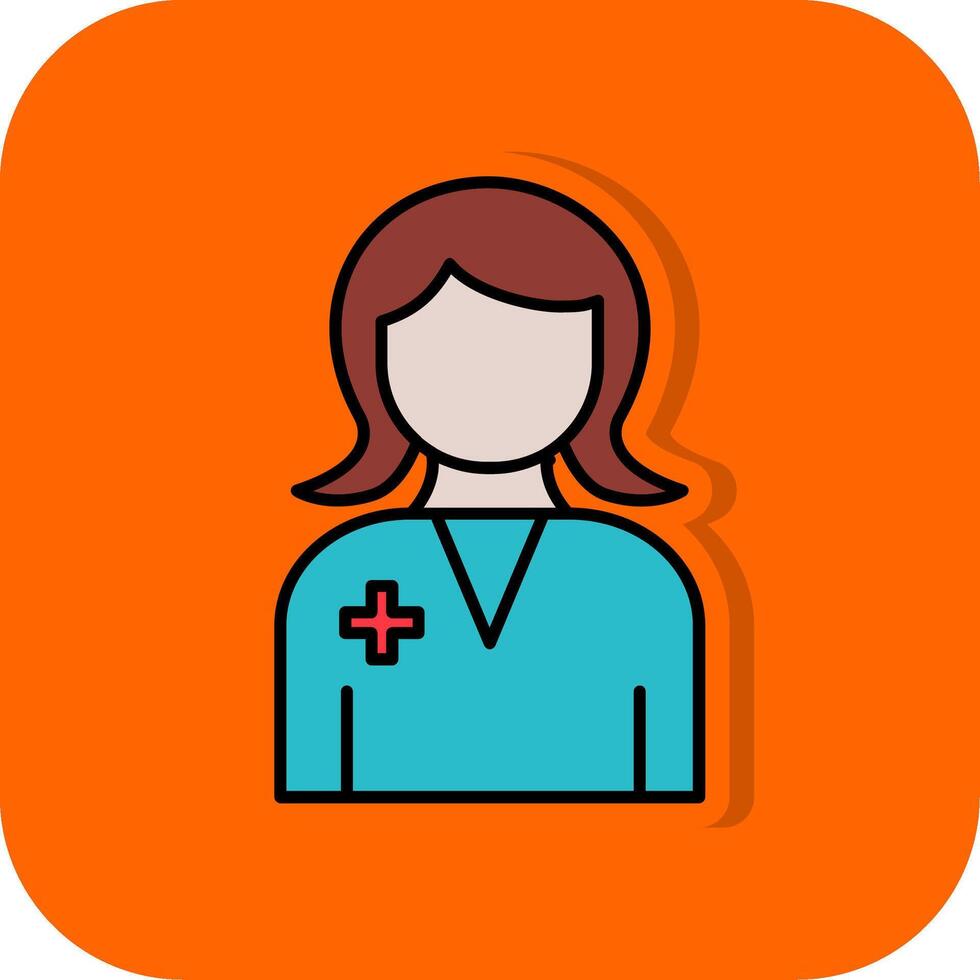 Doctor Filled Orange background Icon vector