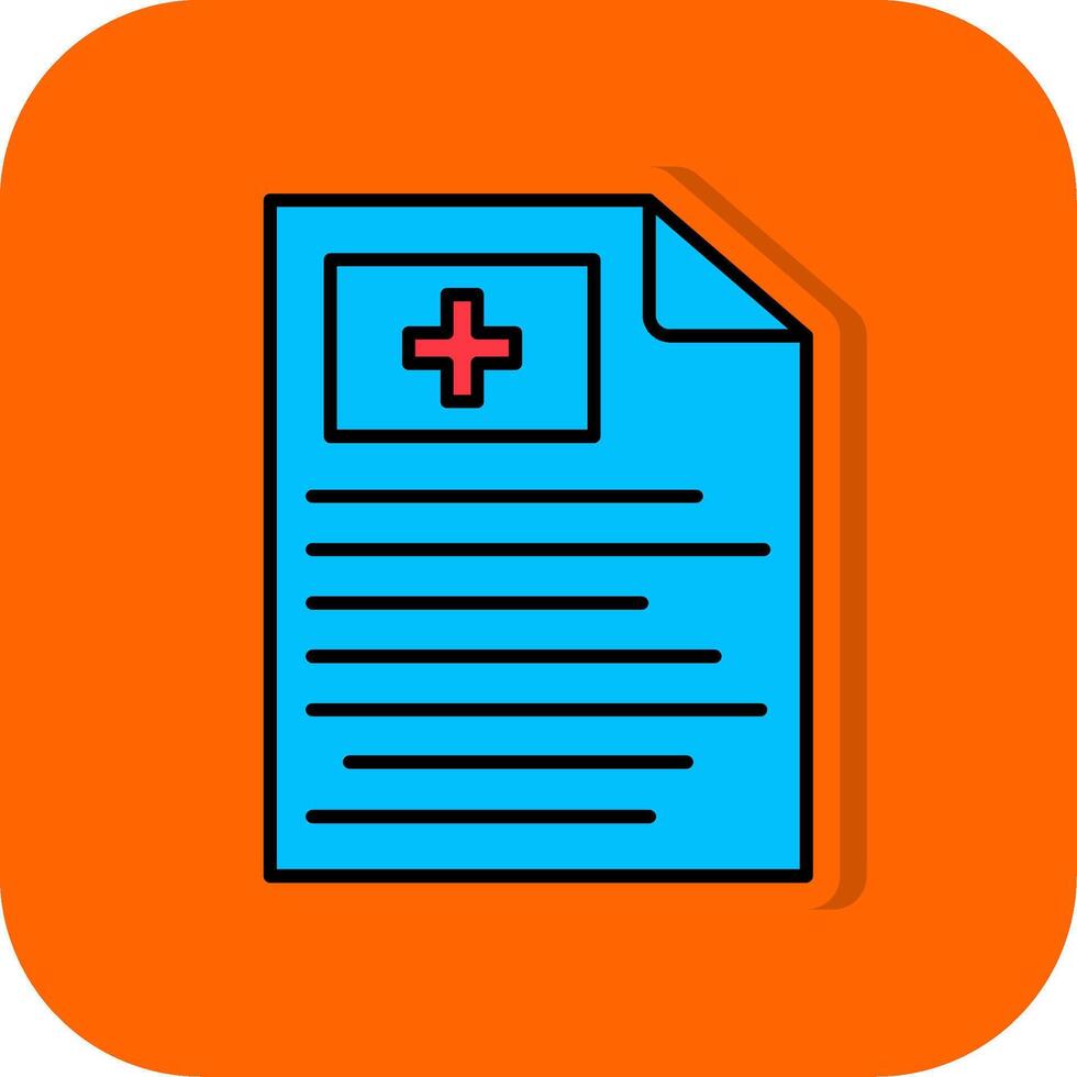 Report Filled Orange background Icon vector