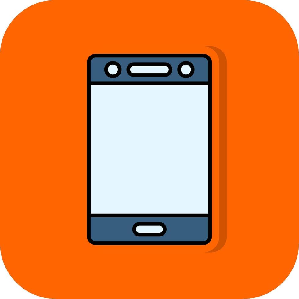 Mobile Filled Orange background Icon vector