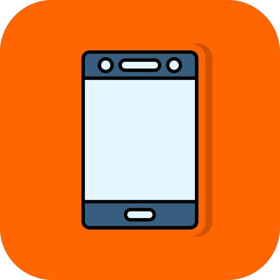 Mobile Filled Orange background Icon vector