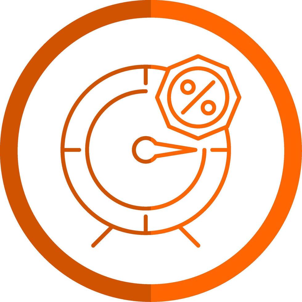 temporal oferta línea naranja circulo icono vector