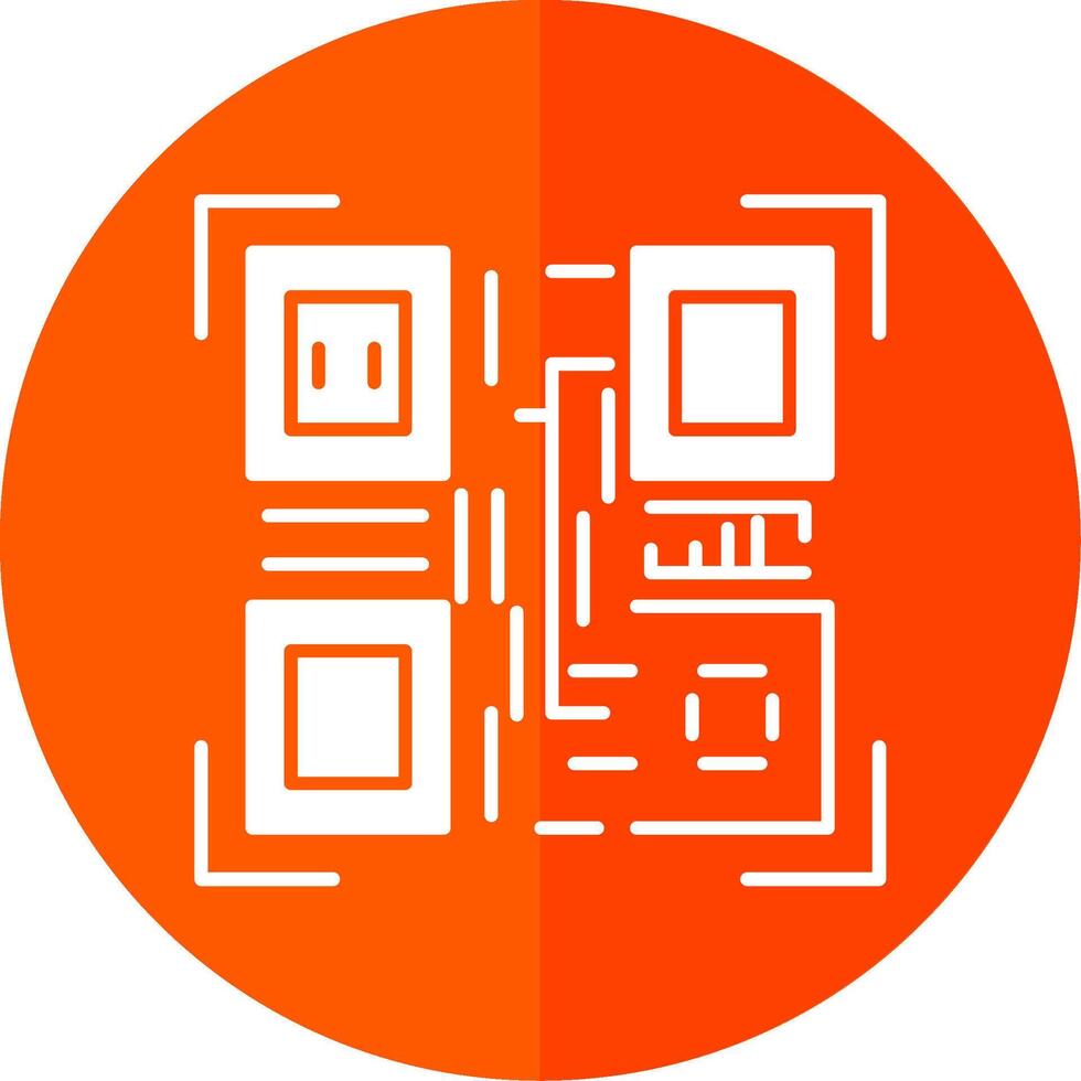 Qr Code Glyph Red Circle Icon vector