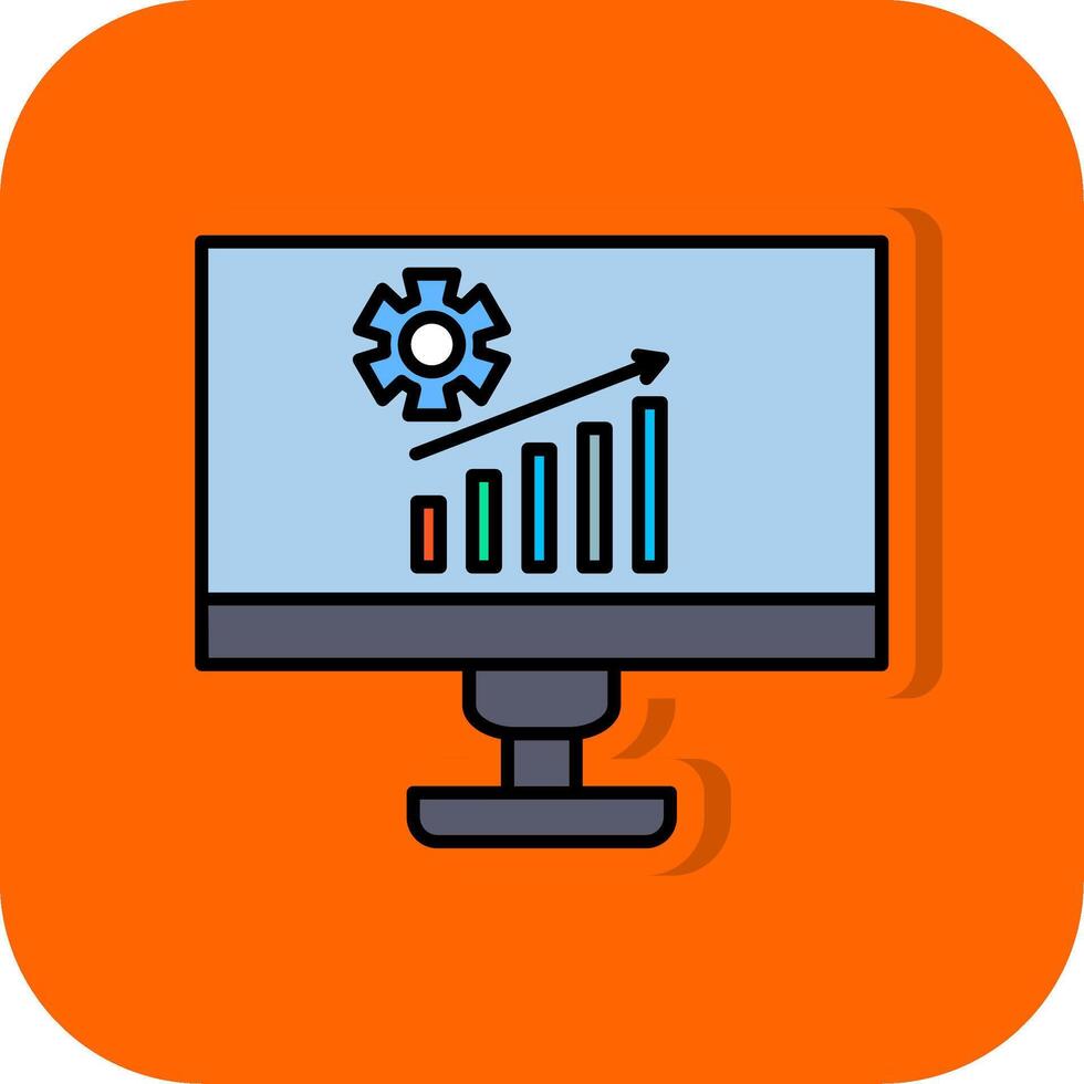 Management Filled Orange background Icon vector