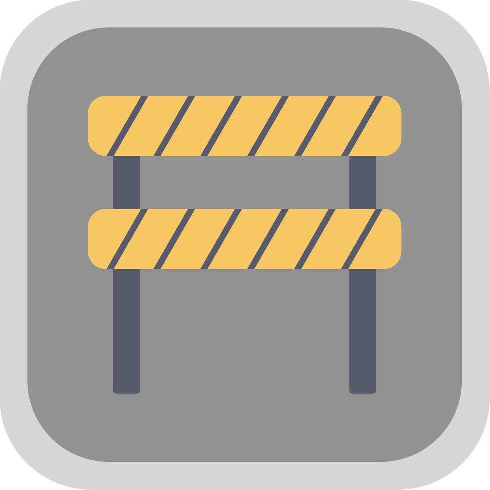 Road Block Flat Round Corner Icon vector