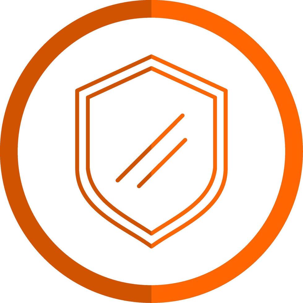 Shield Line Orange Circle Icon vector