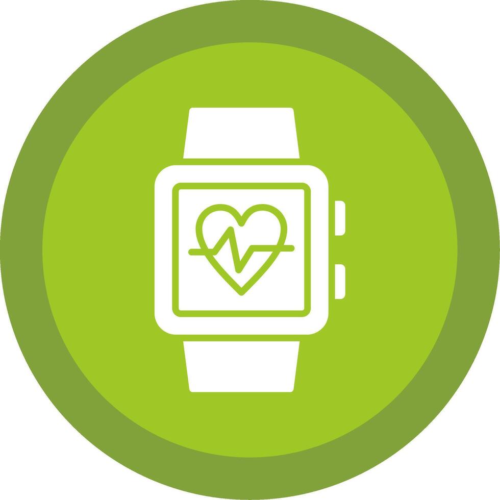 Smart Watch Glyph Multi Circle Icon vector