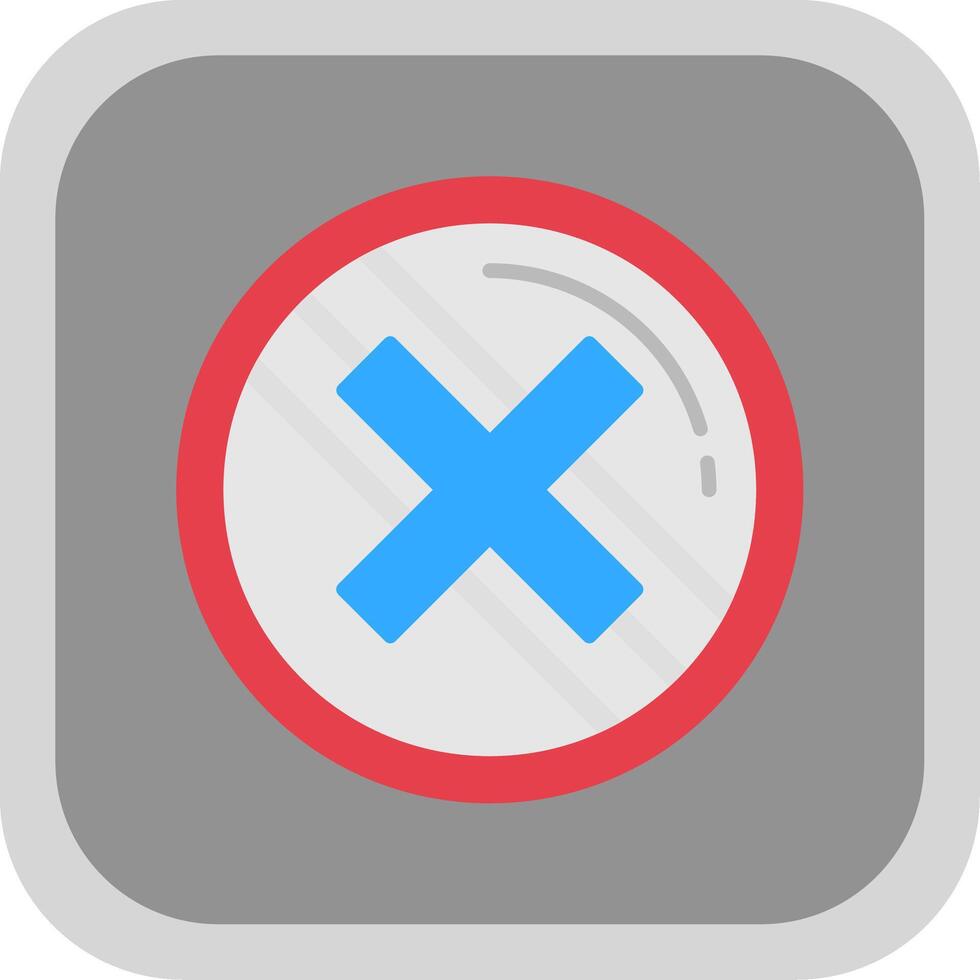 Cancel Flat Round Corner Icon vector