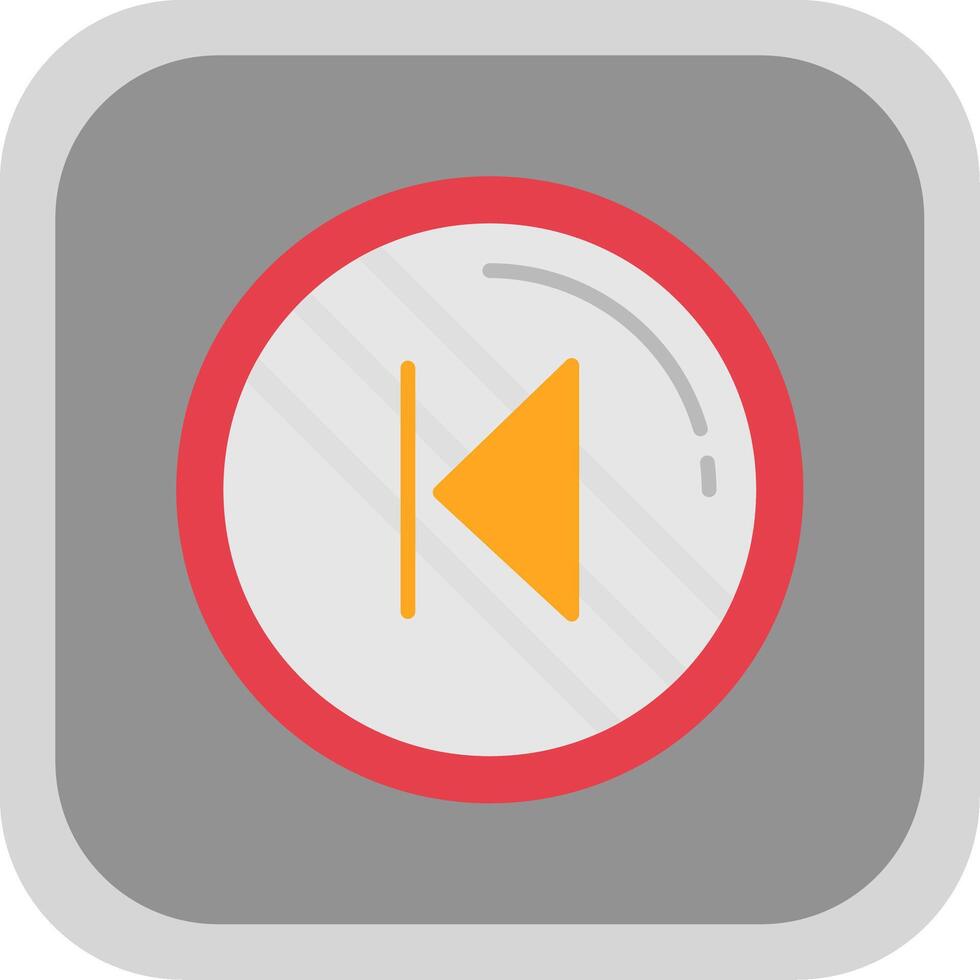 Backward Flat Round Corner Icon vector