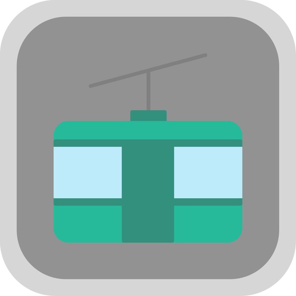Cableway Flat Round Corner Icon vector