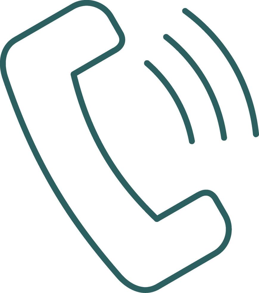 Phone Call Line Gradient Round Corner Icon vector