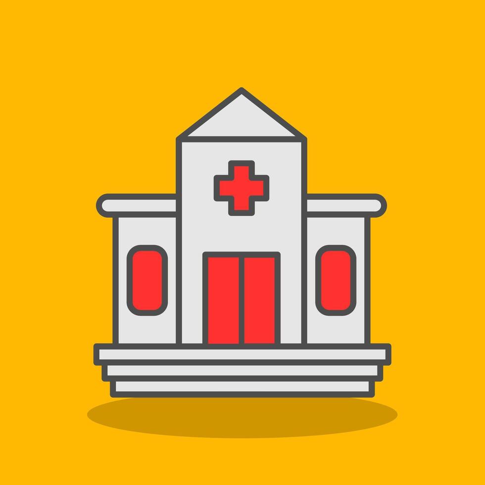 Hospital Filled Shadow Icon vector