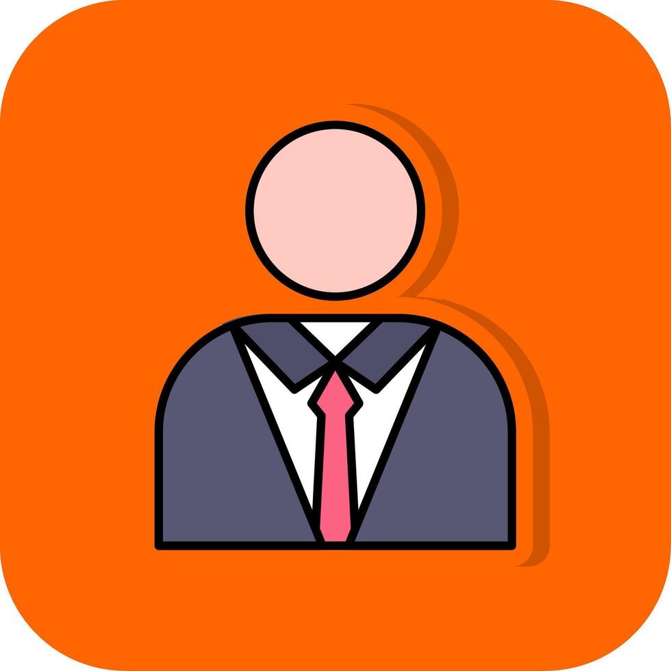 Student Filled Orange background Icon vector