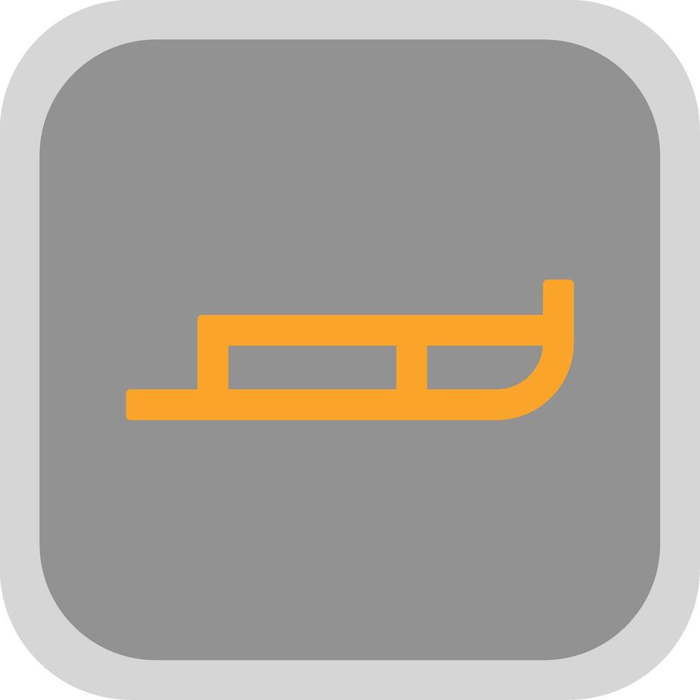 Sled Flat Round Corner Icon vector
