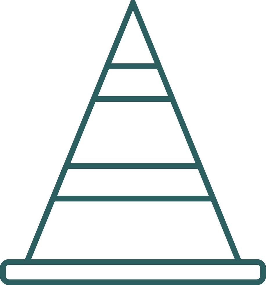Cone Line Gradient Round Corner Icon vector