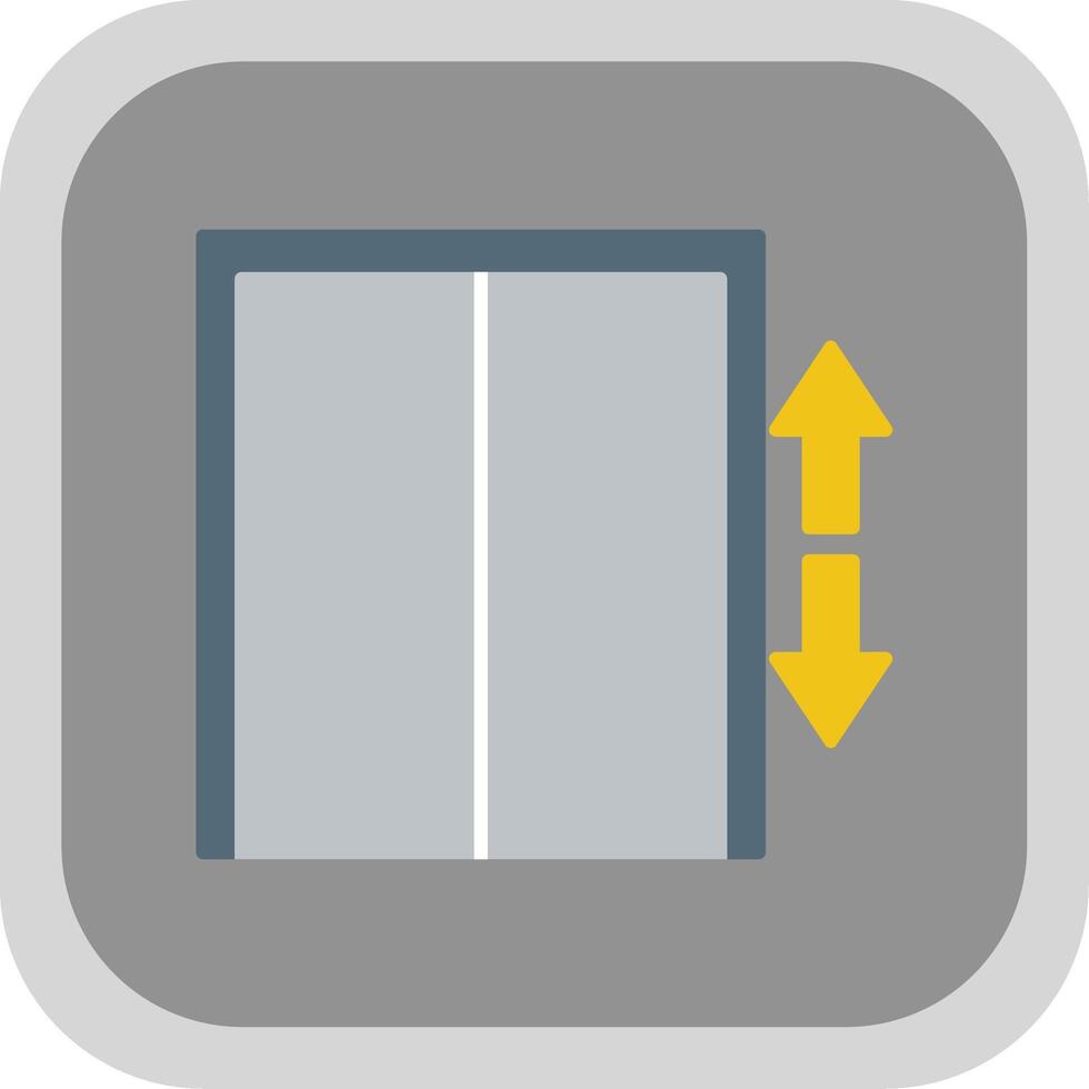Lift Flat Round Corner Icon vector