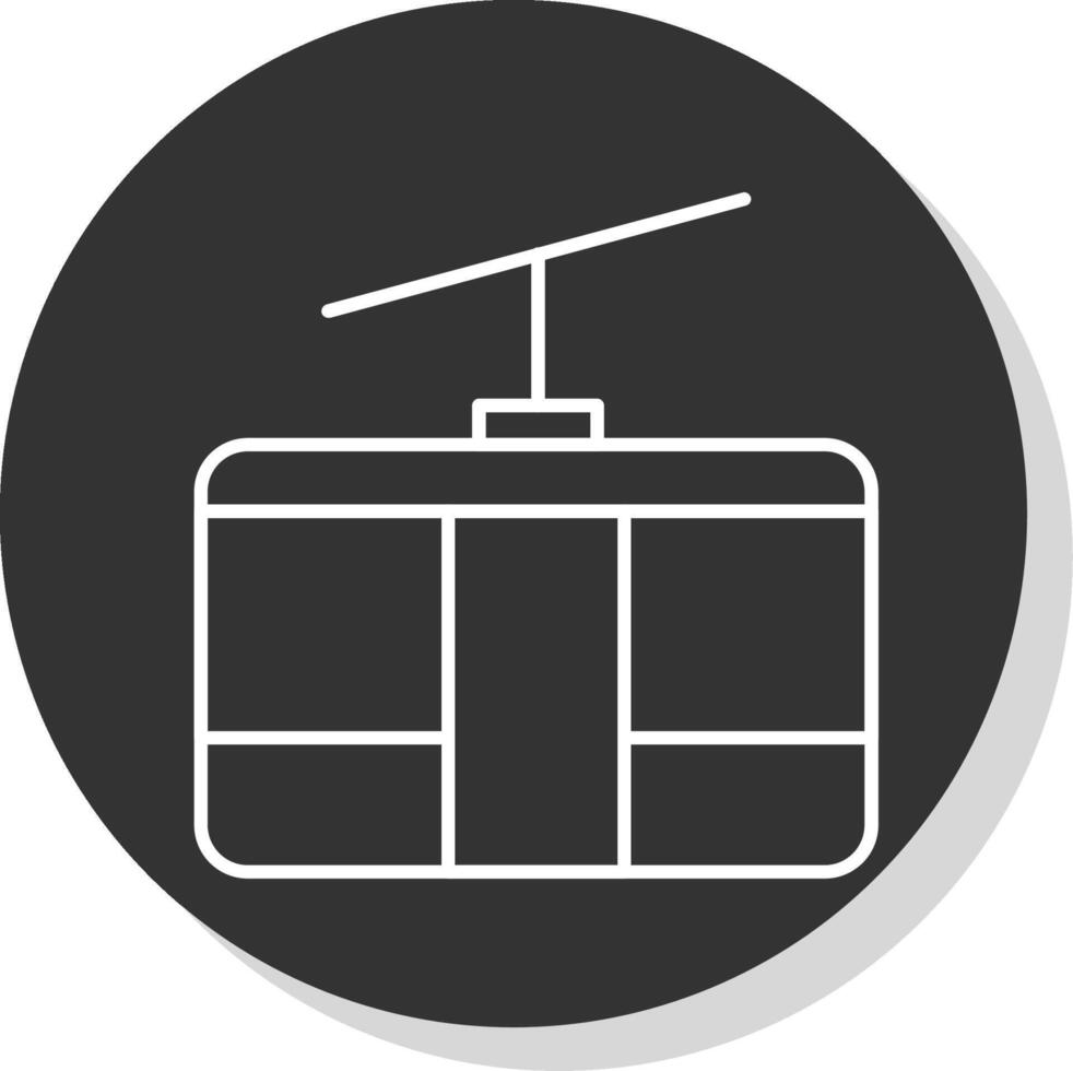 Cableway Line Grey Circle Icon vector