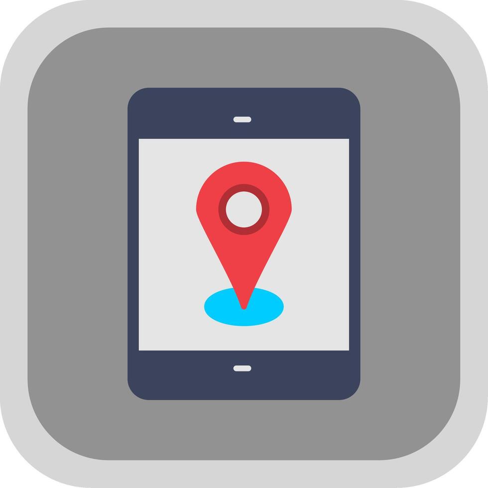 Mobile Gps Flat Round Corner Icon vector